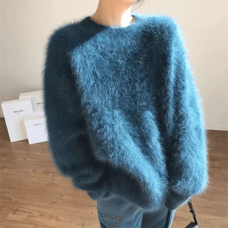 crewneck shaggy knit /4color　un1532
