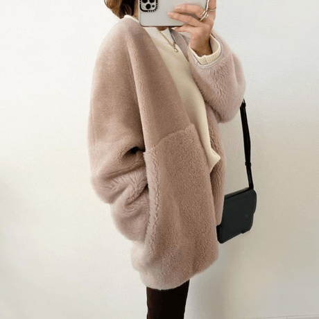 no collar boa jacket coat /3color　un1486