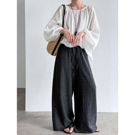 crinkle wide easy pants　/2color　un2086