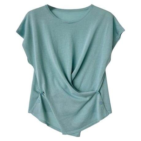 wrap waist linen touch top　/5color　un2080