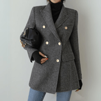 herringbone wool coat jacket　un1285