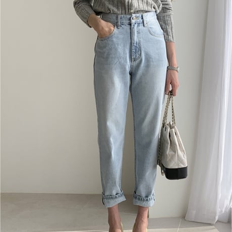 high waist denim pants　un1397