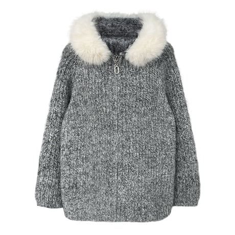 fur-trimmed hoodie /2color　un1712