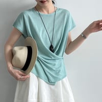 wrap waist linen touch top　/5color　un2080