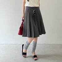 pleated wrap mini skirt　/2color　un1903