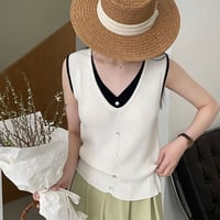 layered design sleeveless top /2color　un1029