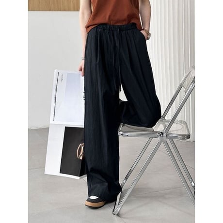 drawstring wide pants /3color　un1138