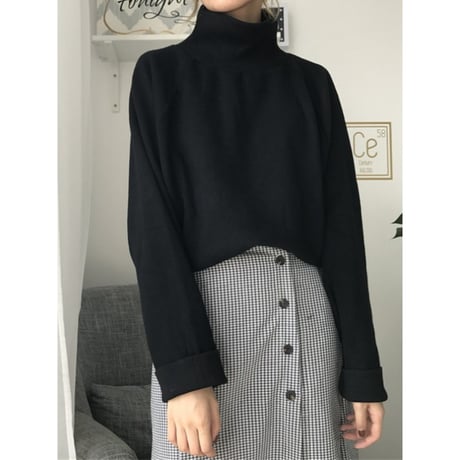 high neck rib knit /2color　un1309