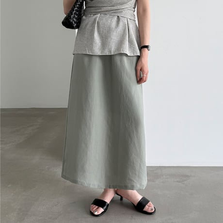minimal long flare skirt　/3color　un2030