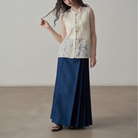 sheer paisley sleeveless blouse　un1813