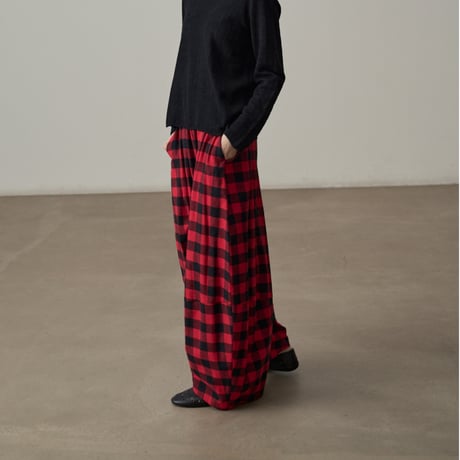 soft check volume pants　un1836