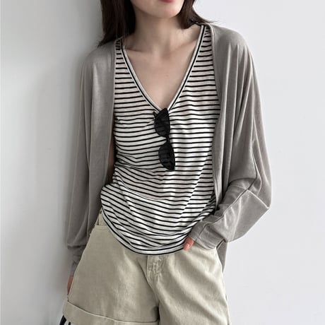 border airy cardigan set　/2color　un2096