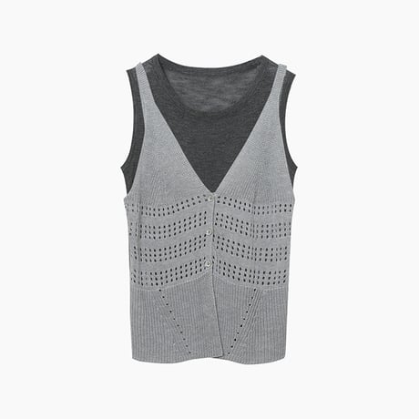 airy knit vest　/2color　un2068
