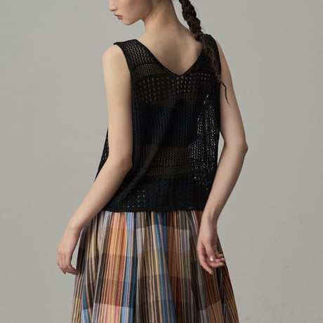 sheer knit tank top　/2color　un1846
