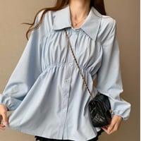 gathered blouse　/4color　un1758