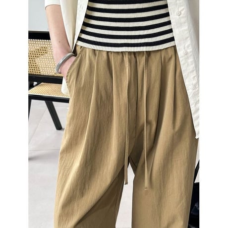 drawstring wide pants /3color　un1138