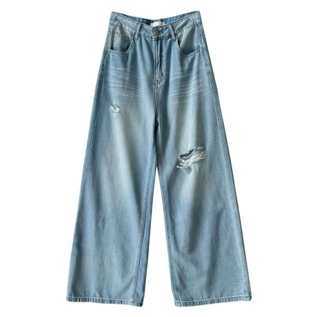 damage wide denim pants　un2026