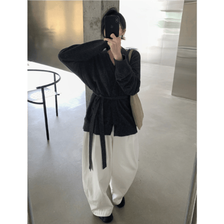 two-piece loose cardigan /2color　un1642