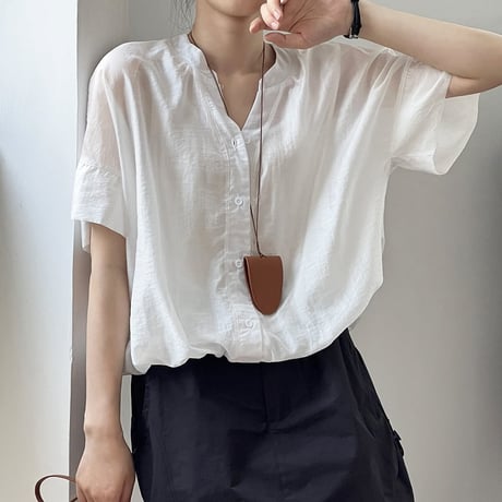 baloon hem blouse /2color　un1032