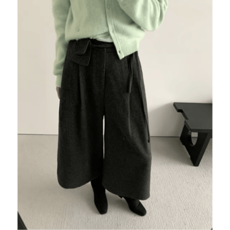 wide A-line pants /3color　un1636
