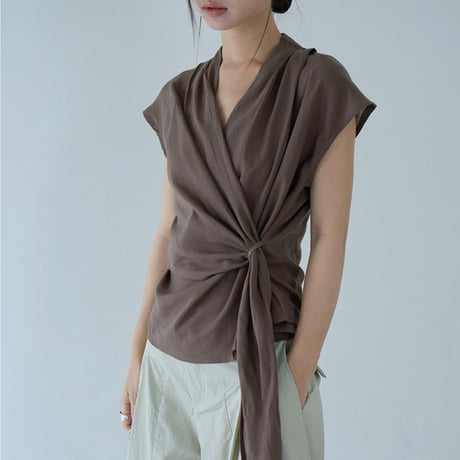 wrap airy blouse　/2color　un2101