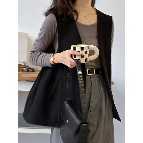 side gather midium vest /2color　un1004