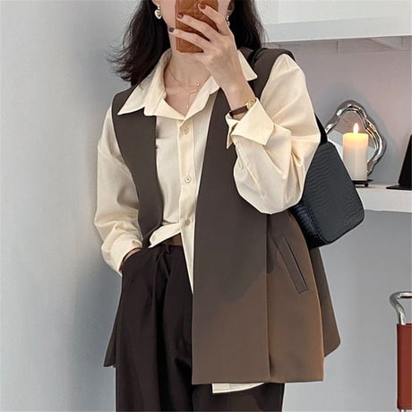 side gather midium vest /2color　un1004
