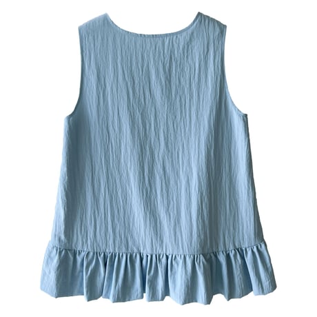 frill hem sleeveless blouse　/3color　un2043