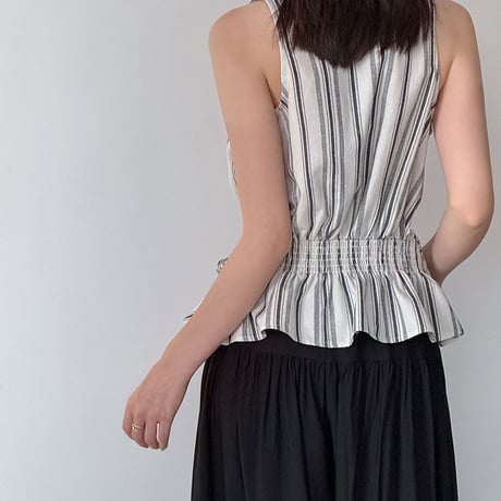 stripe wrap sleeveless blouse　/2color　un2054