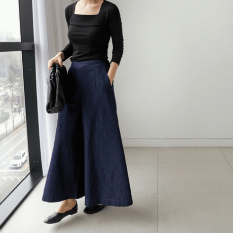 wide demim pants　un1372