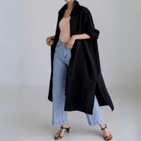 stand collar long shirt /2color　un1341