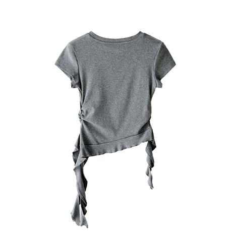 ruffle wrap design t-shirt　/3color　un2002