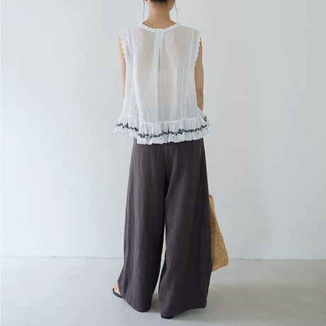 lace trim peplum blouse　un2065
