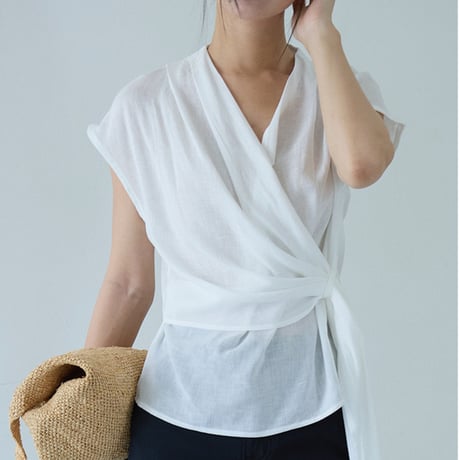 wrap airy blouse　/2color　un2101