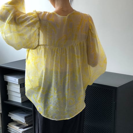 flower print sheer blouse　un1040