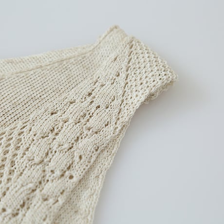 crochet knit layered vest　/2color　un1901