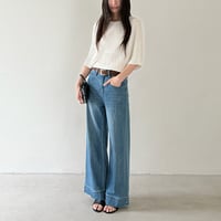 wide straight denim pants　un1896