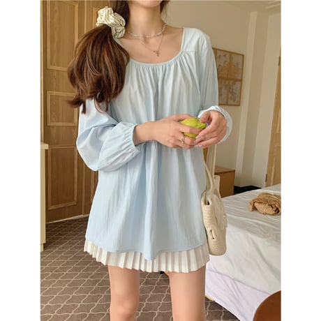 gathered tunic blouse　/3color　un1757