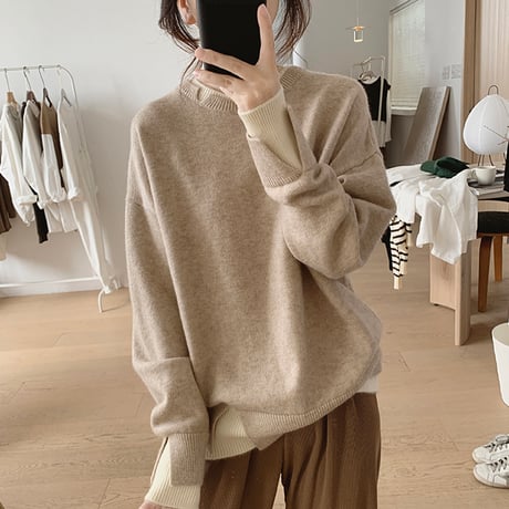 layered knit tops　un1490