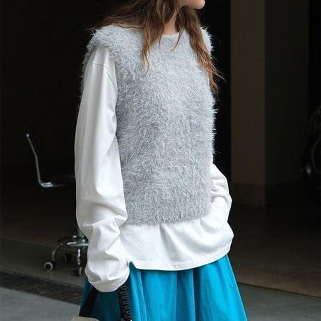 brush knit vest /2color　un1485