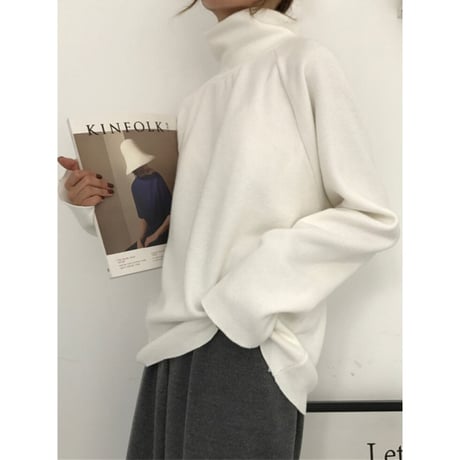 high neck rib knit /2color　un1309