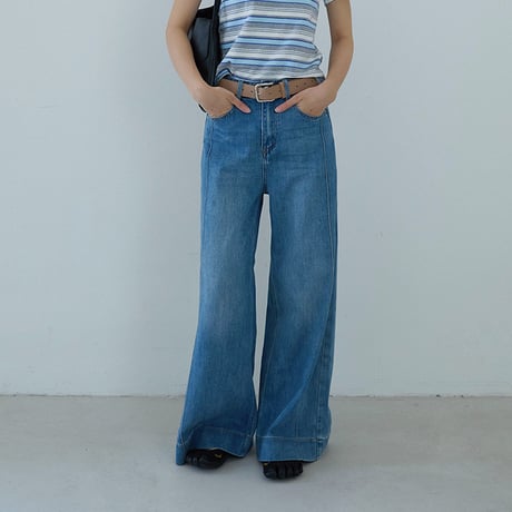 wide leg denim pants　un1942