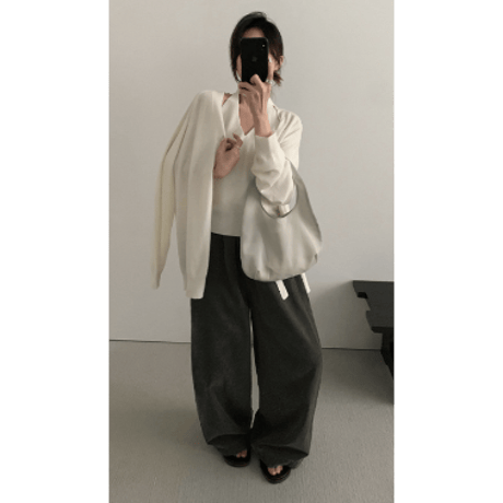 two-piece loose cardigan /2color　un1642