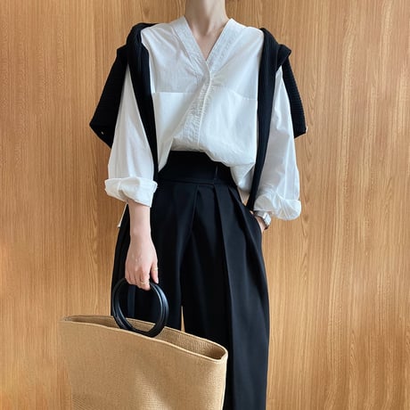 high waist tuck pants /2color　un1134