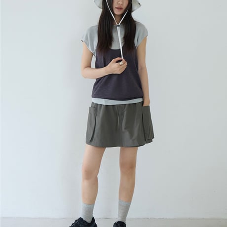 halter knit layered tank　/2color　un2063