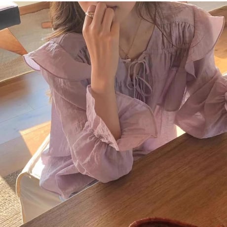 sheer blouse　/2color　un1760