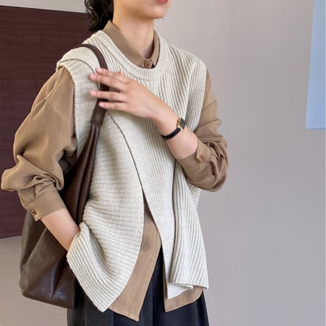 asymmetrical vest /4color　un1658