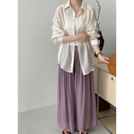 open back sheer shirt /3color　un1011