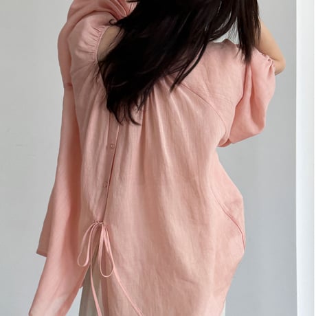 gathered ribbon blouse　/3color　un2015