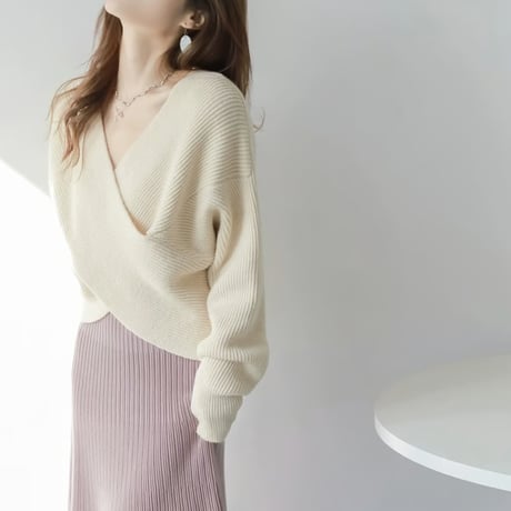 cross ｖ-neck sweater /3color　UN1499
